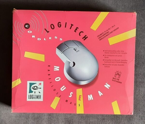 Logitech M-RA12 Cordless Mouseman (RS232, seriell, kabellos 1991, retro, NOS)