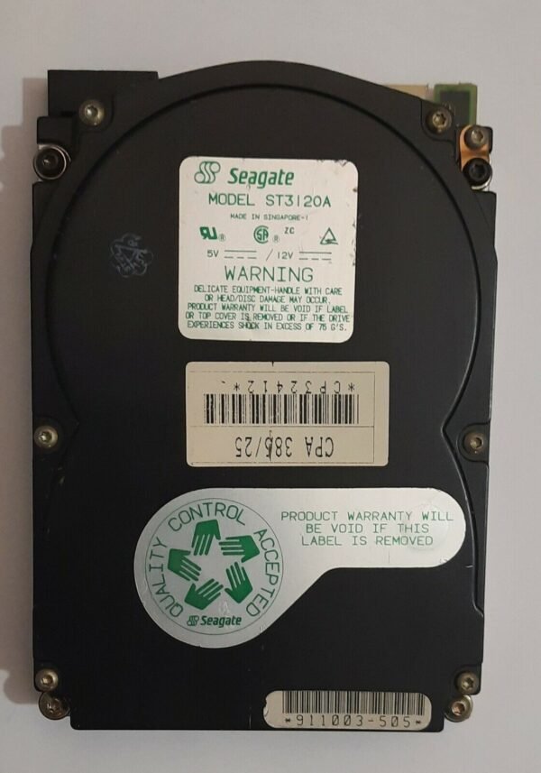 Seagate ST3120A IDE Festplatte (107MB, retro, 1992)