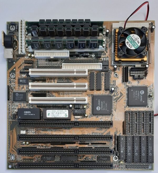 Biostar MB-8433UUD-A ISA PCI retro Mainboard + AMD Am5x86-P75 133MHz + 32MB RAM - Image 2