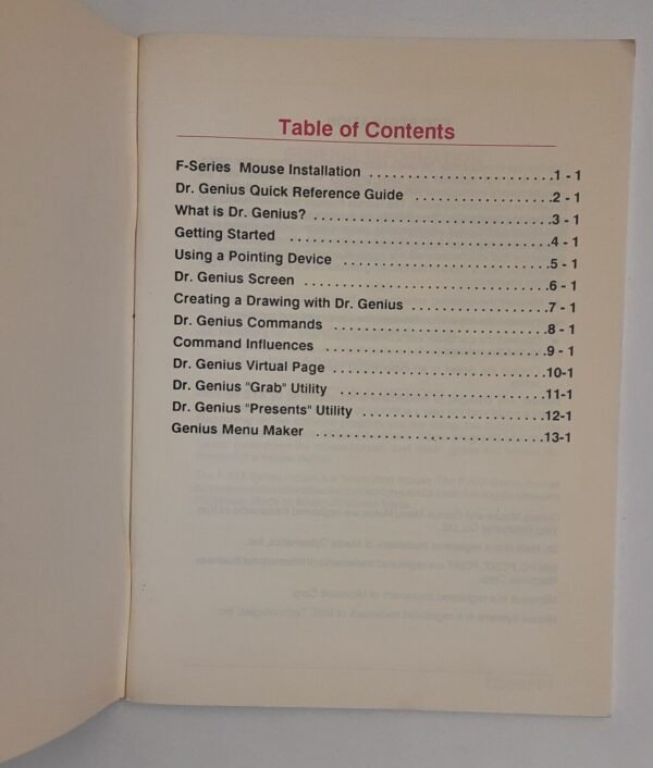 Genius Mouse User's Manual (F-Series) - Image 2