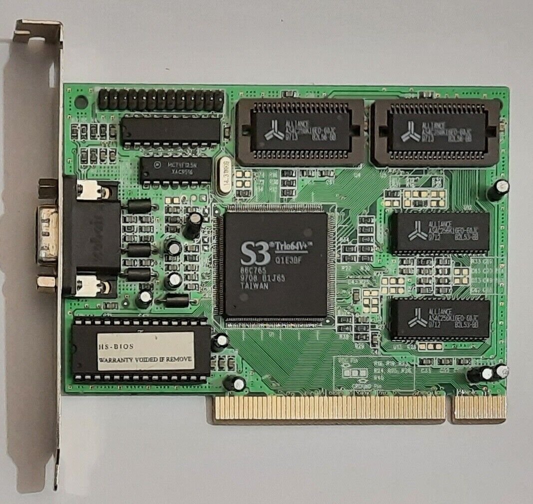 HIS 2T64H1S0 PCI Grafikkarte (S3 Trio64V+, 86C765, 2MB, 1997)