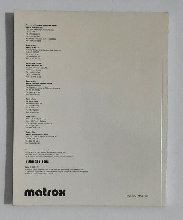 Matrox Millennium MGA-MIL Installation guide / Installationshandbuch (1995) - Image 3