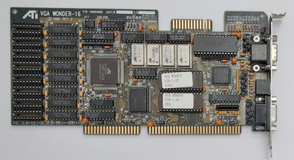 ATI VGA Wonder-16 ISA Grafikkarte (ATI 18800, 256KB, VGA, EGA, 1988)