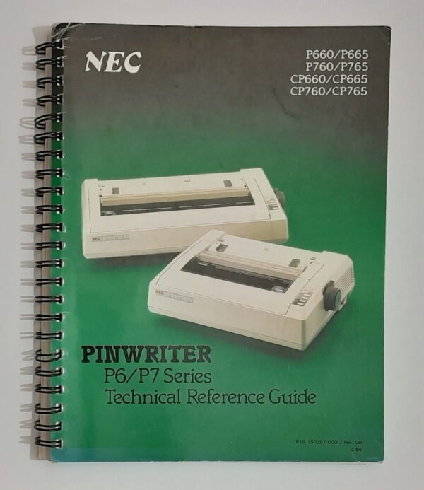 NEC Pinwriter P6/P7 Series Technical Reference Guide / Handbuch