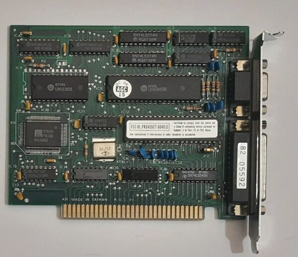 Twinhead CT-6040III 8-bit ISA Grafikkarte (HGC, monochrom, UM6845, TD3010, 1987)