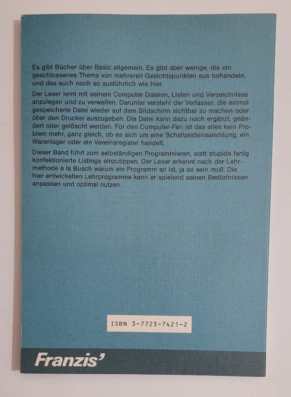 Rudolf Busch - BASIC: Dateien, Listen und Verzeichnisse (1984) - Image 2