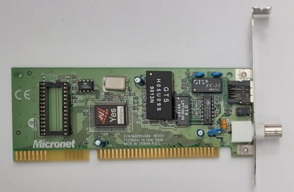 Micronet SP2020B ISA Netzwerkkarte (Realtek RTL8019AS, RJ45, retro, 1998)