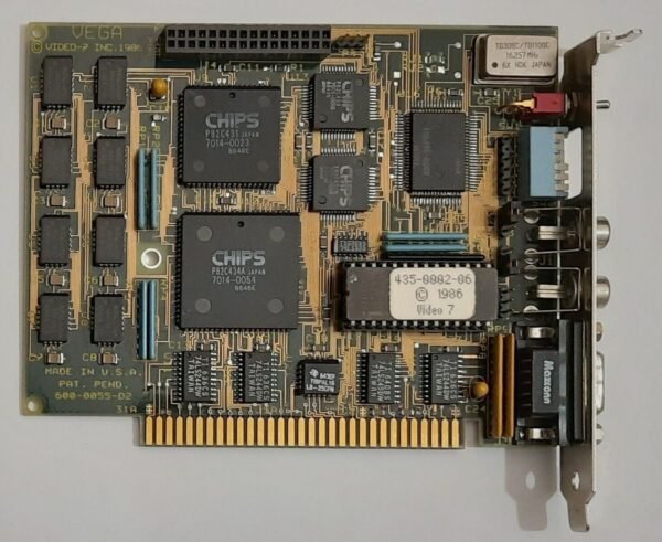 Video-7 VEGA 8-bit ISA EGA Grafikkarte (CHIPS P82C431/82C434A, 1986)