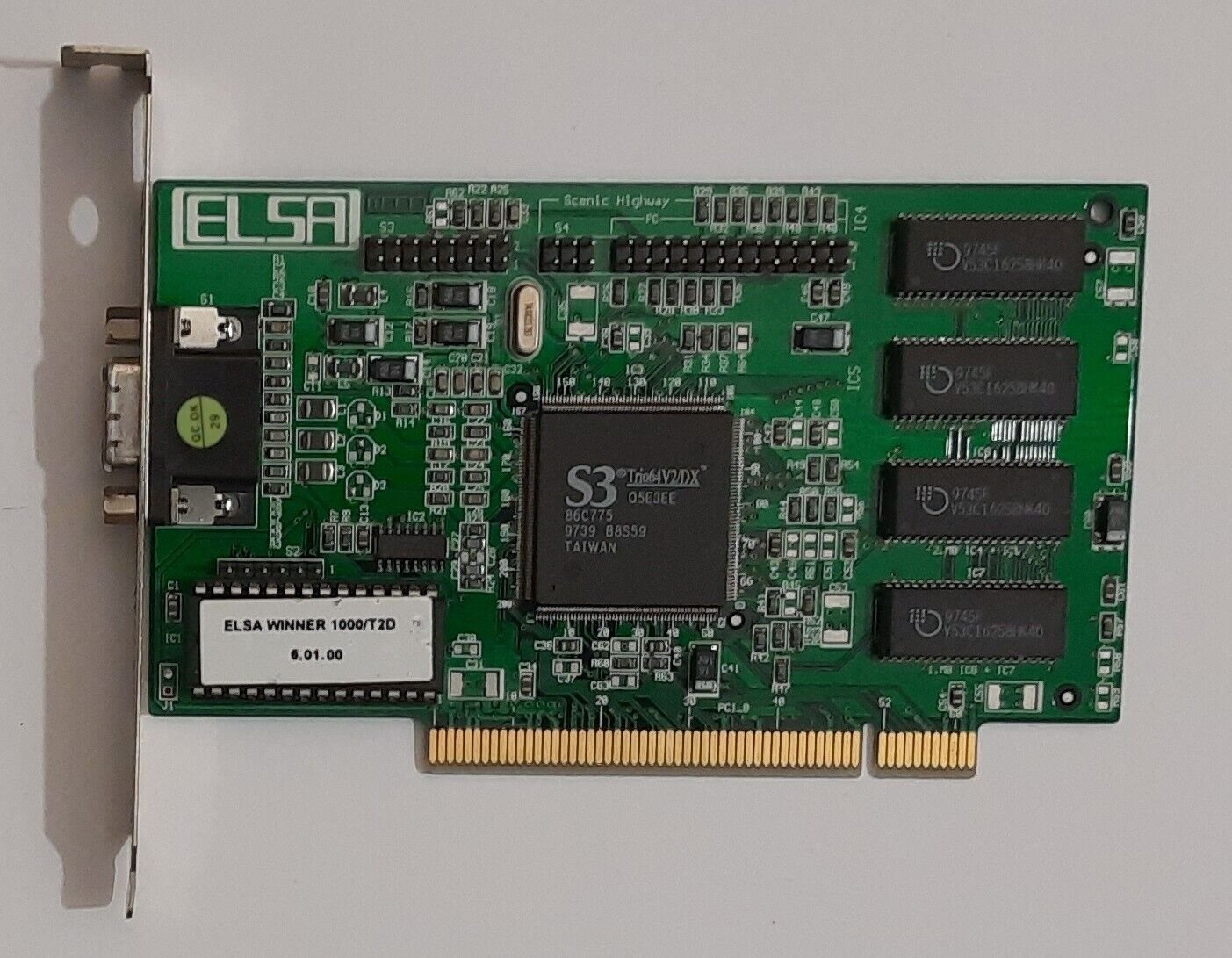 ELSA Winner 1000/T2D PCI Grafikkarte (S3 Trio64V2/DX, 86C775, 2MB, 1997)