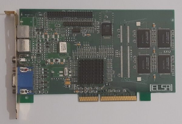 Elsa GLoria Synergy-A8 VIVO AGP Grafikkarte (3DLabs Permedia 2, 8MB, retro,1998)