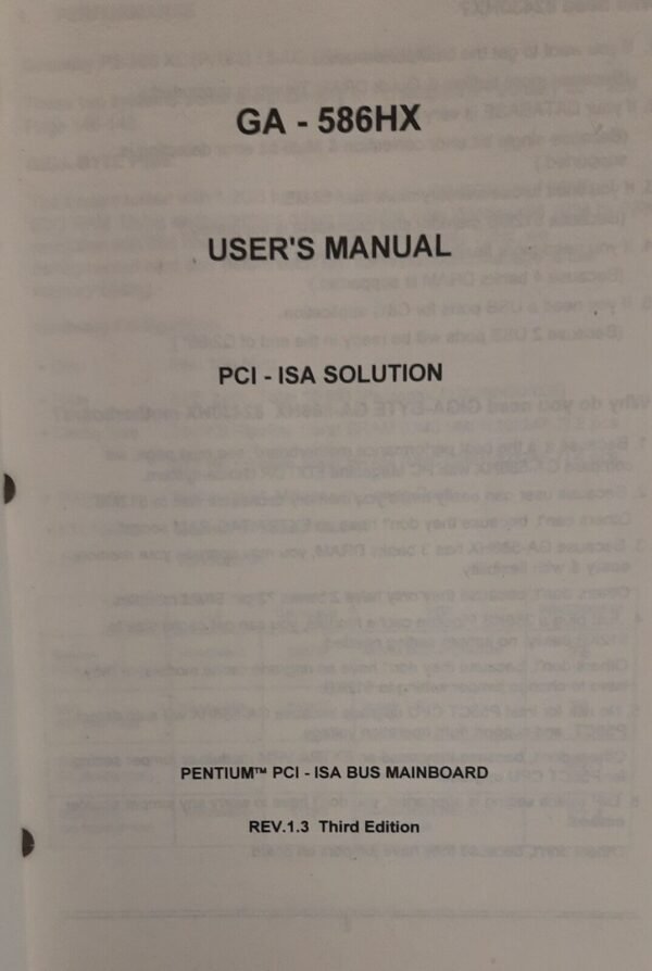 Gigabyte GA-586HX Sockel 7 Pentium Mainboard User's manual / Handbuch - Image 2