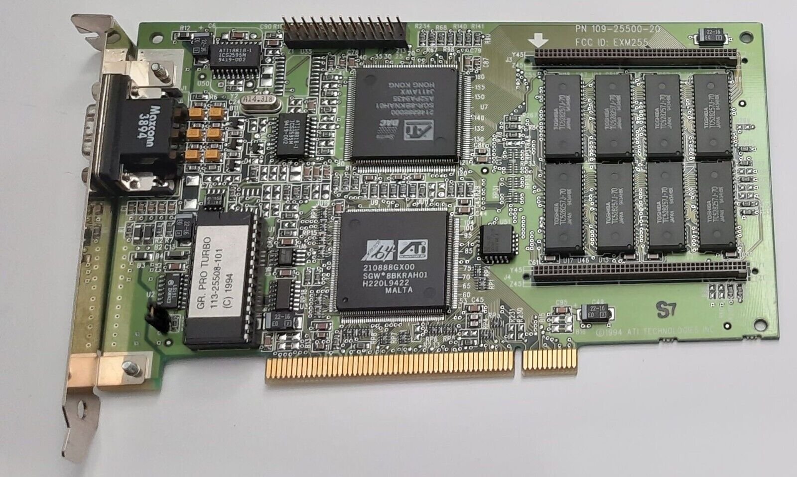 ATI Graphics Pro Turbo PCI Grafikkarte (ATI Mach64GX, 2MB, EXM255, retro, 1994) - Image 2