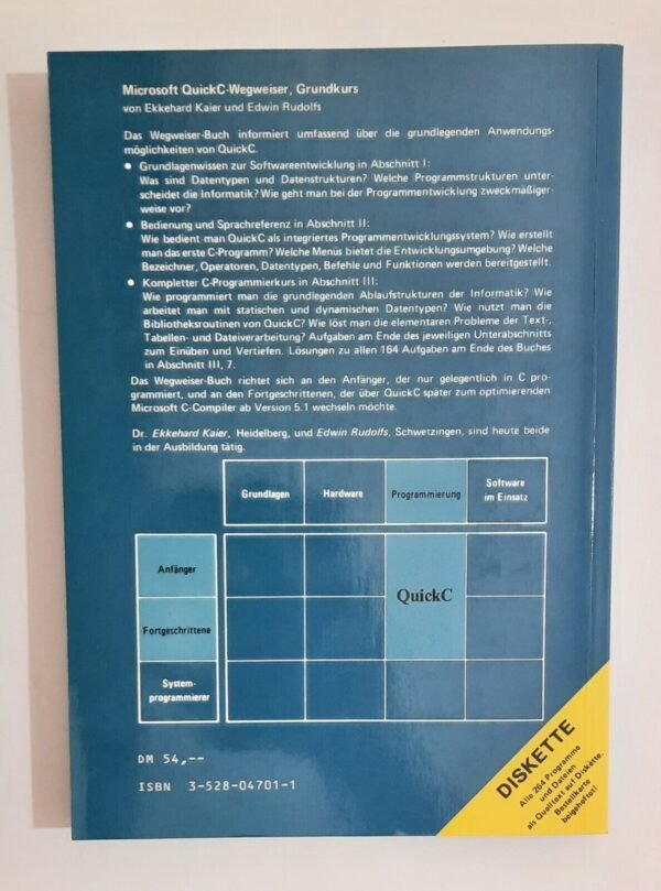 Ekkehard Kaier / Edwin Rudolfs - Microsoft QuickC Wegweiser (1989) - Image 2