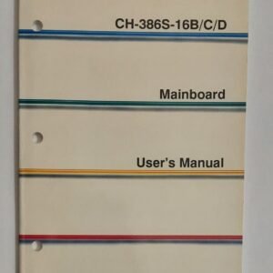 Handbuch für Chicony CH-386-16B/C/D 80386 ISA Mainboard