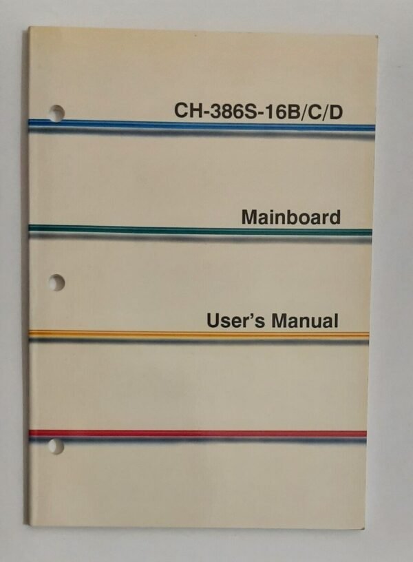 Handbuch für Chicony CH-386-16B/C/D 80386 ISA Mainboard