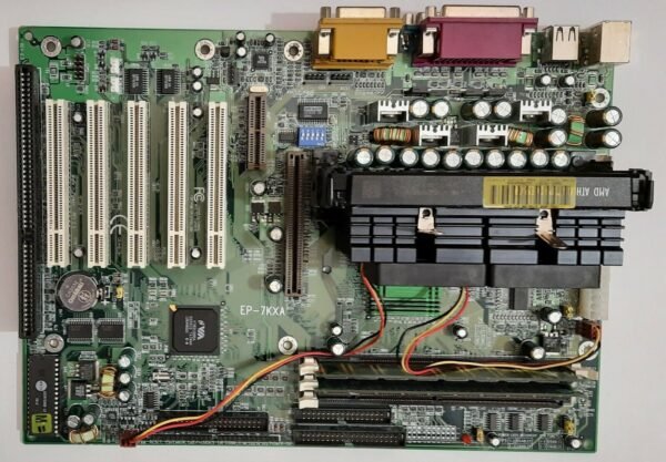 Epox EP-7KXA Slot A ISA AGP retro Mainboard + AMD Athlon 600MHz + 512MB SD-RAM