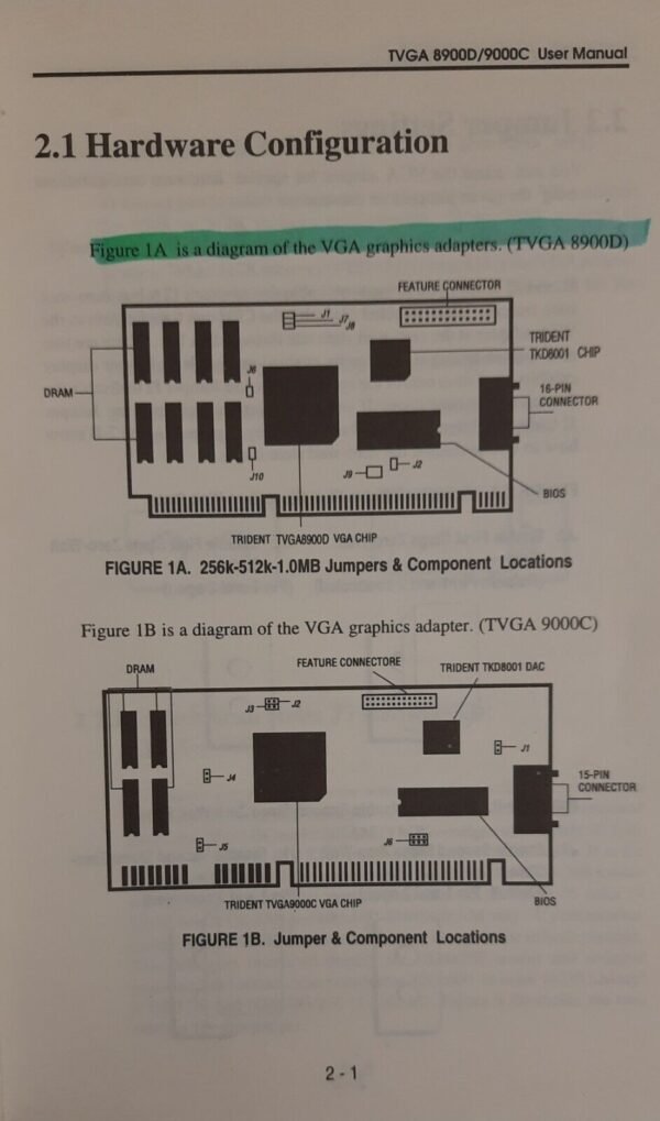 Trident TVGA 8900D & 9000C Card User's Manual / Handbuch - Image 2