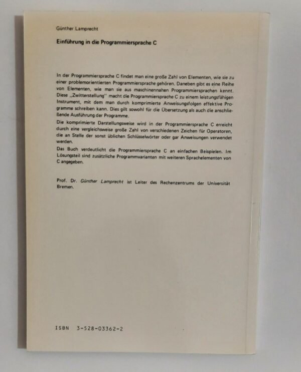 Günther Lamprecht - Einführung in die Programmiersprache C (1986) - Image 2