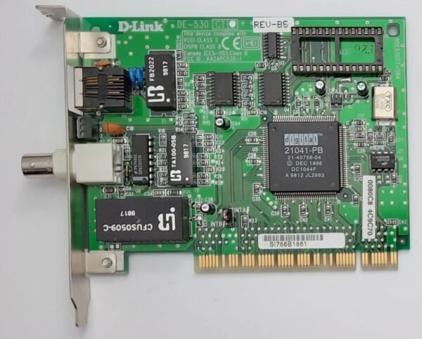 D-LINK DE-530CT+ PCI Netzwerkkarte (DEC 21041-PB, RJ45, BNC, retro, 1998)