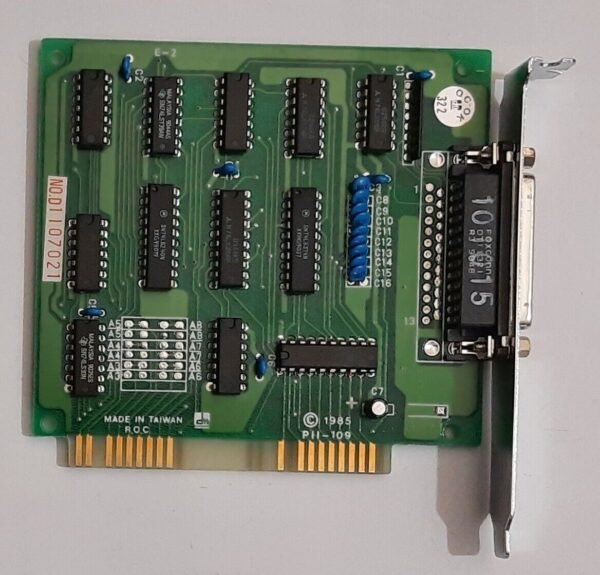 dtk PII-109 8-bit ISA Controller (Printer Port Card, parallel, LPT, 1985)