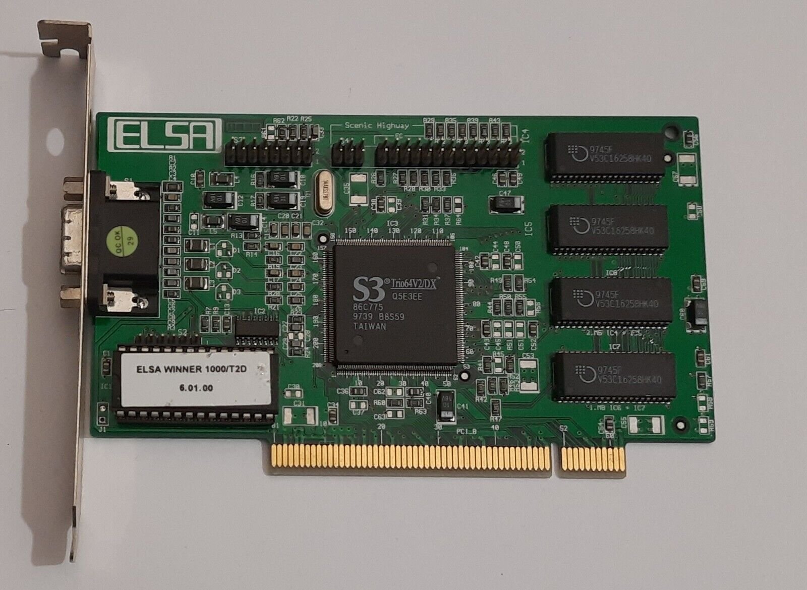 ELSA Winner 1000/T2D PCI Grafikkarte (S3 Trio64V2/DX, 86C775, 2MB, 1997) - Image 2