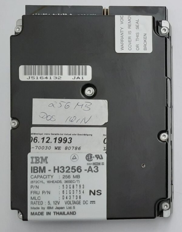 IBM H3256-A3 IDE Festplatte (256MB, retro, 1993)