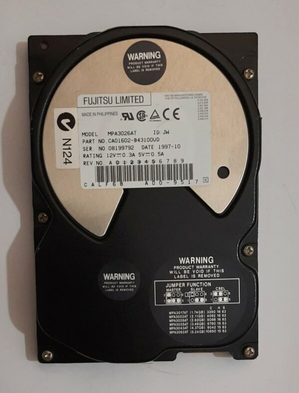 Fujitsu MPA3026AT IDE Festplatte (2625MB, 2.6GB, retro, 1997)