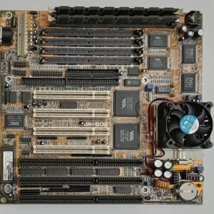 FIC VA-502 Sockel 7 ISA Mainboard + AMD K6 233MHz + 64MB SD-RAM + Handbuch