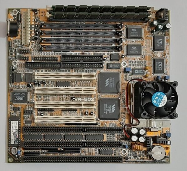 FIC VA-502 Sockel 7 ISA Mainboard + AMD K6 233MHz + 64MB SD-RAM + Handbuch