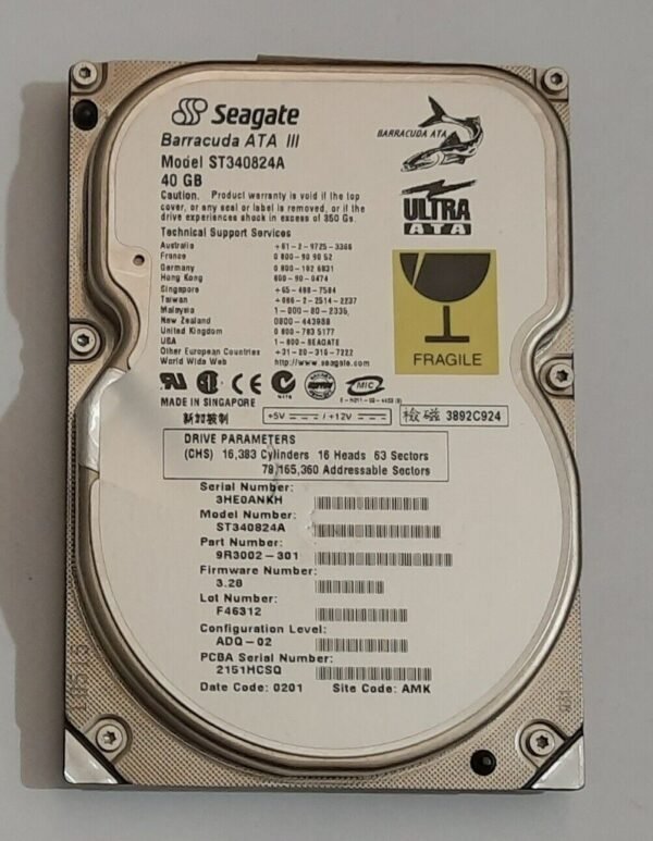 Seagate ST340824A IDE Festplatte (40GB, 2002)