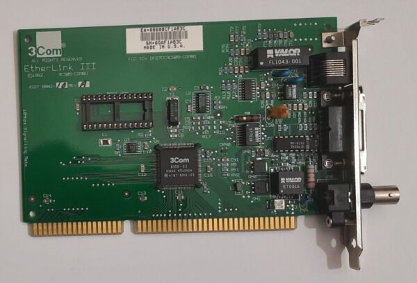 3COM EtherLink III 3C509B-COMBO ISA Netzwerkkarte (BNC, Koax, RJ45, retro, 1993)