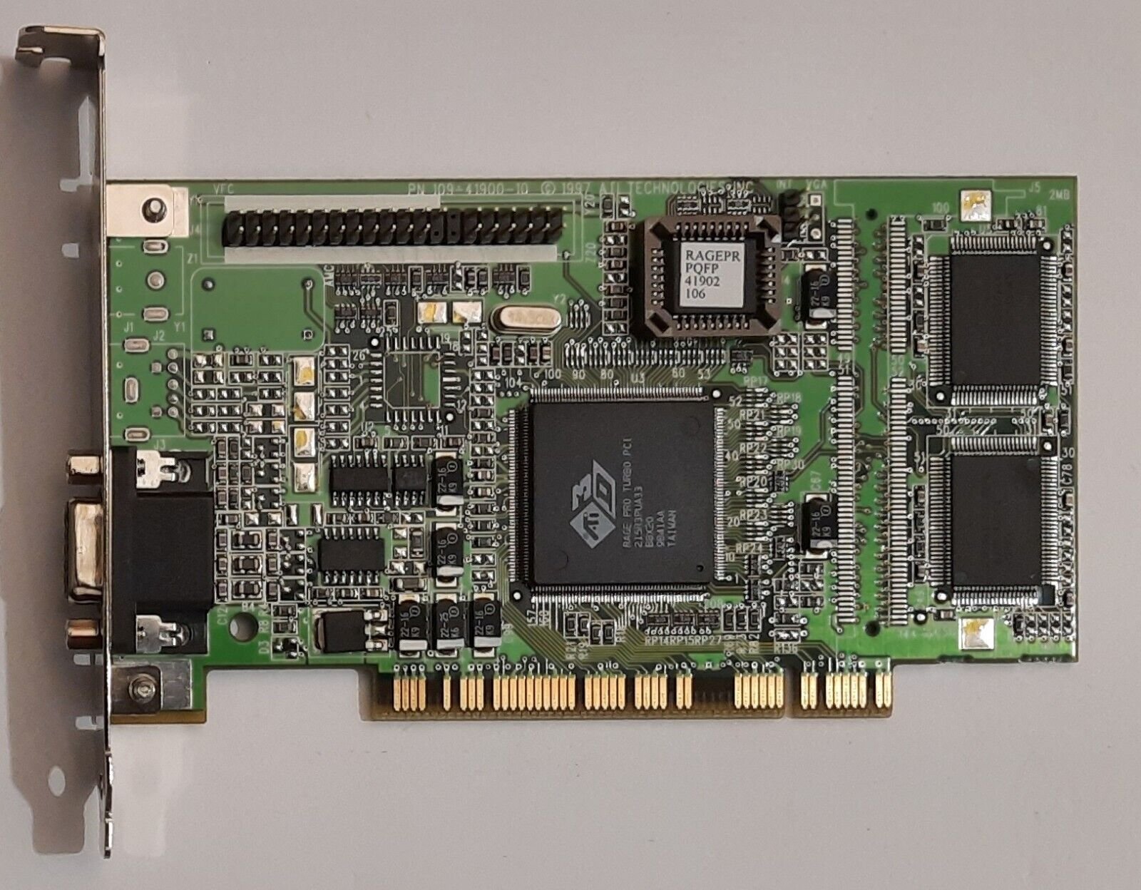 ATI 3D Rage Pro Turbo PCI Grafikkarte (4MB, 109-41900-10, retro, 1997)