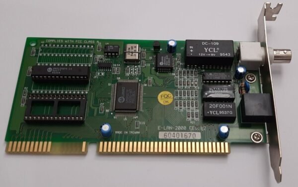 E-LAN-2000 ISA Netzwerkkarte (UMC UM9007F, BNC, Koax, RJ45, 1996) - Image 2