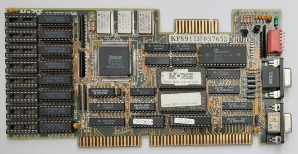 Morse KP1000 ISA Grafikkarte (Trident TVGA8800CS, 256KB, EGA, CGA, retro, 1989)