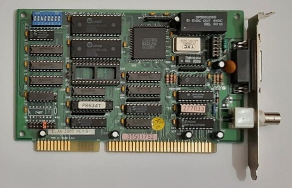 Longshine LCS-8634 ISA Netzwerkkarte (ELAN-2000, BNC, Koax, 1992)