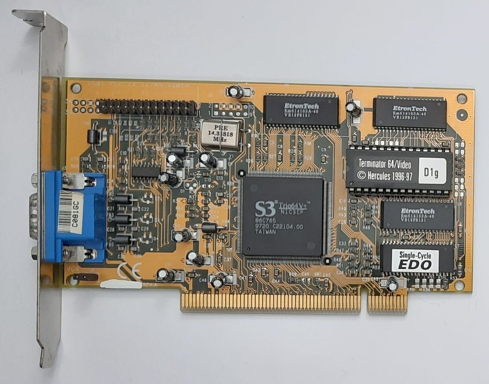 Hercules Terminator 64/Video PCI Grafikkarte (S3 Trio64V+, 86C765, 2MB, 1997)