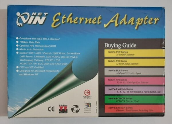 RPTI International E2019SC NetVin ISA Netzwerkkarte (BNC, RJ45, 1998, NOS)