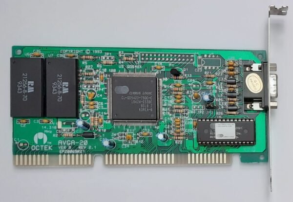 Octek AVGA-20 ISA Grafikkarte (Cirrus Logic CL-GD5420, 512KB, retro, 1993)