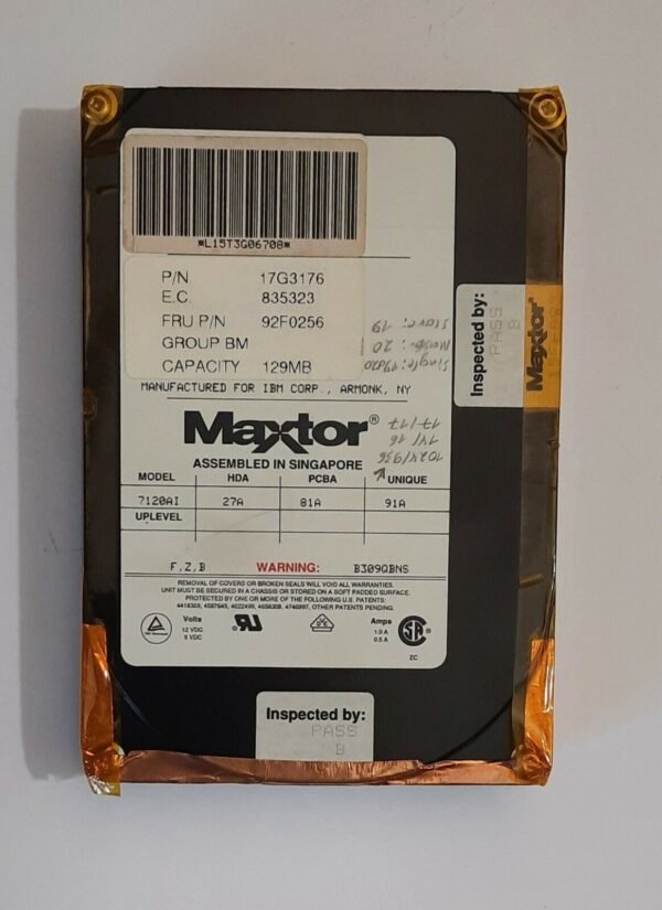 Maxtor 7120AI IDE Festplatte (129MB, retro, 1993)