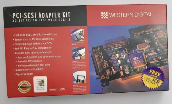 Western Digital 7197RTL PCI-SCSI Adapter Kit (1995, retro, NOS)