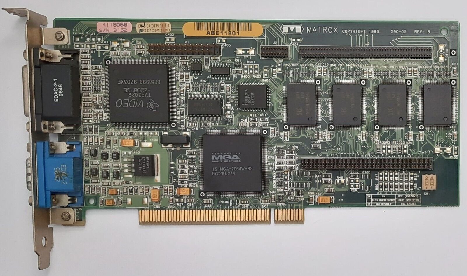 Matrox Millennium PCI Grafikkarte (IS-MGA-2064W, MIL/4/FE, 4MB, 1997)