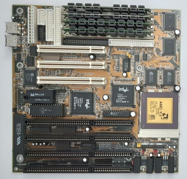 Biostar MB-8500TVX-A Sockel 7 ISA retro Mainboard + AMD K5  PR150 + 32MB RAM
