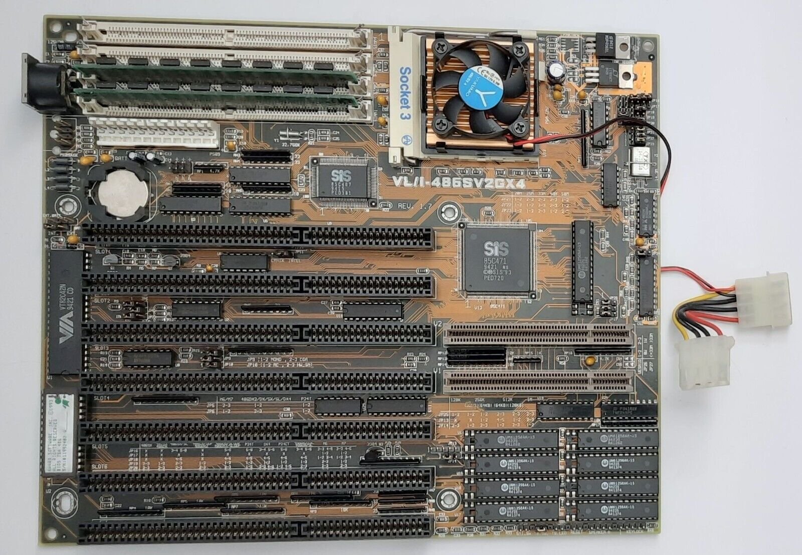 ASUS VL/I-486SV2GX4 Rev 1.7 VLB retro Mainboard + Intel 80486DX4 100MHz + 32MB