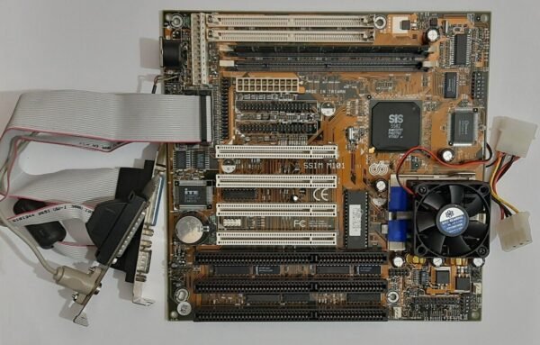 Chaintech 5SIM Sockel 7 ISA Mainboard + AMD K6 266MHz + 64MB SD-RAM