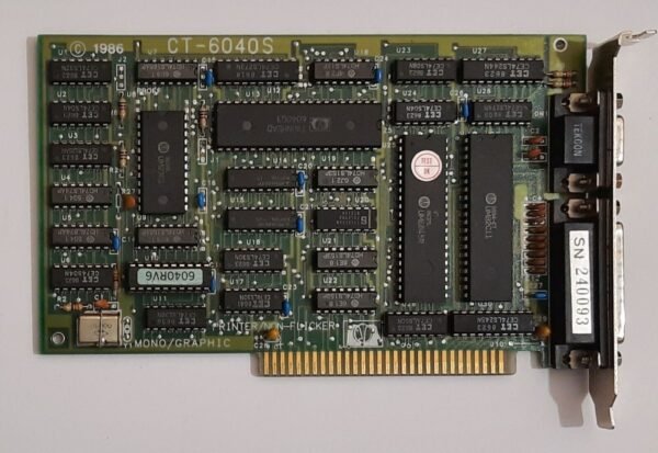 Twinhead CT-6040S 8-bit ISA Grafikkarte (HGC, monochrom, UM6845R, 6040G3, 1986)