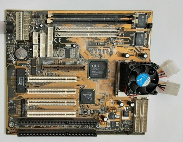 Commate S7AX Super Sockel 7 ISA AGP Mainboard + AMD K6-2 450MHz + 128MB RAM