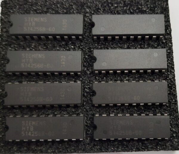 8x Siemens HYB514256B-60 (256 K × 4-Bit Dynamic RAM, retro, DIP-20)