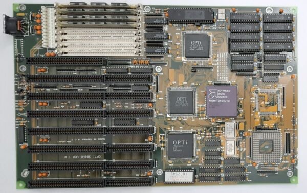 DataExpert OPTI-386WB ISA retro Mainboard + AMD 80386DX 33MHz + 4MB SIMM RAM