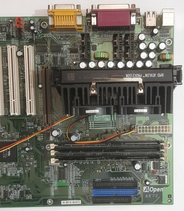 AOpen AK72 Slot A ISA AGP retro Mainboard + AMD Athlon 800MHz + 768MB SD-RAM - Image 3