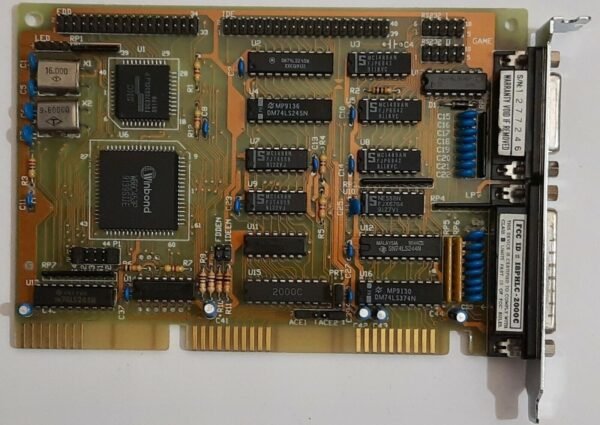 HLC 2000C ISA Multi-I/O IDE Floppy Controller (SMC, Winbond, retro, 1990)